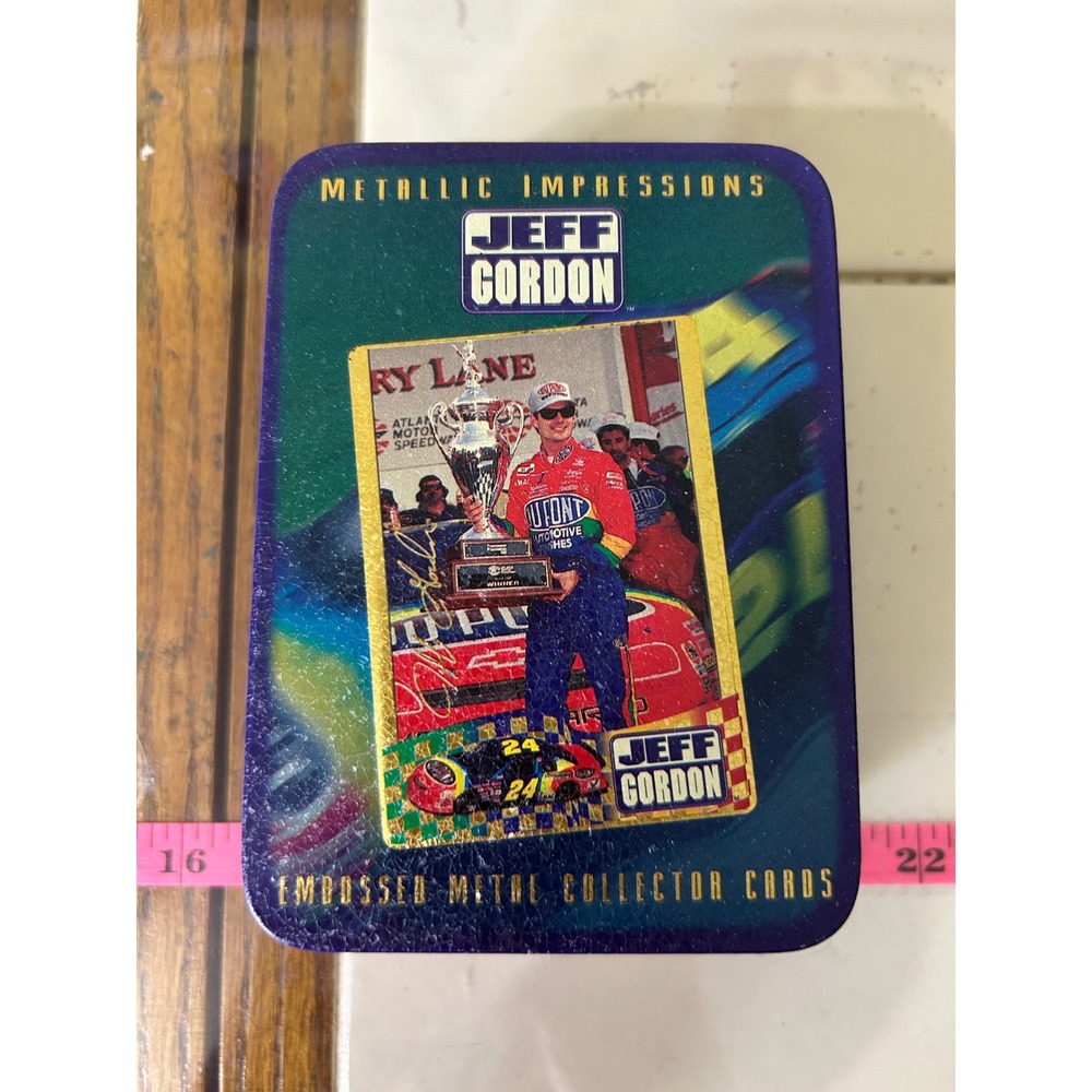 Jeff Gordon 1995 Metallic Impressions Embossed Metal Cards Set #24 DuPont Tin‎